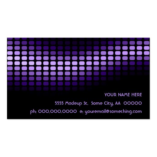 purple musicmeterz. business cards (front side)