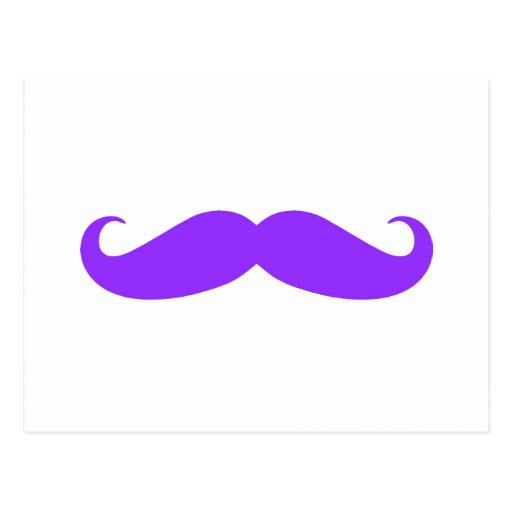 Purple Mustache Stache Postcard Zazzle