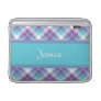 Purple n Blue Plaid MacBook Air Sleeve 3