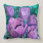 Purple N Teal Tulips Throw Pillow american mojo pillows