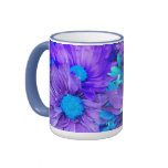 Purple N Turquoise Daisies Bouquet Mug Purple N Turquoise Daisies Bouquet Mug