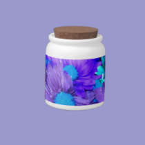 Purple N Turquoise Daisies Candy Jar candy jars