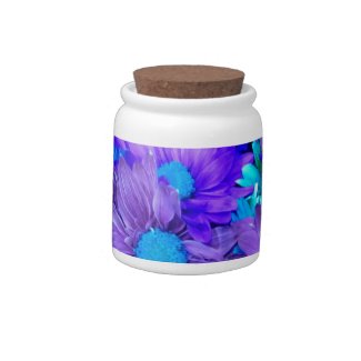 Purple N Turquoise Daisies Candy Jar zazzle_candyjar