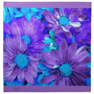 Purple N Turquoise Daisies Napkins