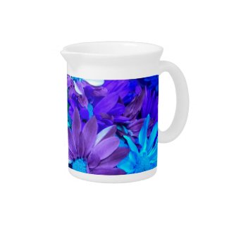 Purple N Turquoise Daisies Pitcher zazzle_pitcher