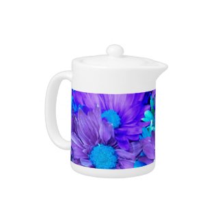 Purple N Turquoise Daisies Teapot zazzle_teapot