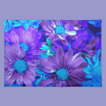 Purple N Turquoise Daisy Bouquet Placemat placemats
