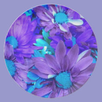 Purple N Turquoise Daisy Bouquet Plate plates