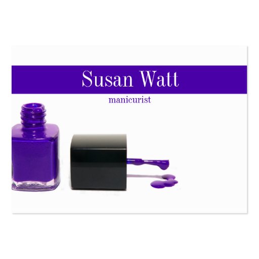 Purple Nail Technician Business Card (front side)