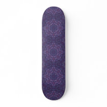 Purple Nebula Mandala Skateboard