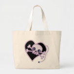 Purple Neon Skull Tote Bag