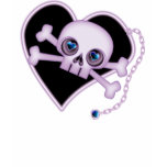 skull, crossbones, purple, neon, heart, love,