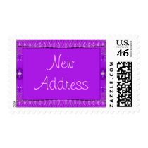 purple New Address postage by DonnasGreetingCards purple New Address postage