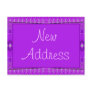 purple new address post cards