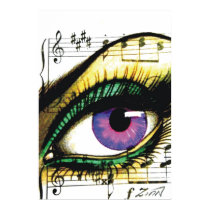 Purple Note Eye Print