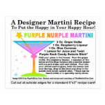 Purple Nurple Martini Recipe Postcard
