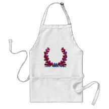 Purple oak leaf wreath with ribbon apron