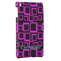 Purple on Black Squares iPad Mini Case Template ipad mini cases
