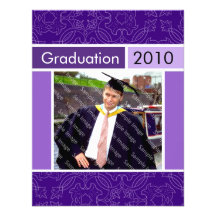 Purple Open House Party Graduation Invitations