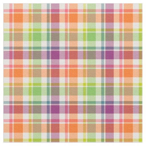 Purple Orange And Lime Green Fashion Plaid Fabric Zazzle 0458