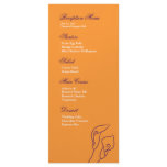 Purple &amp; Orange Calla Lilies Reception Menu Custom Rack Cards