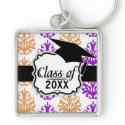 purple orange white damask graduation