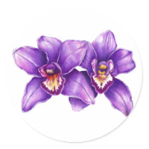 Purple Orchid Art Sticker stickers