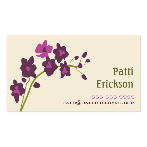 Purple Orchid Business Card (front side)