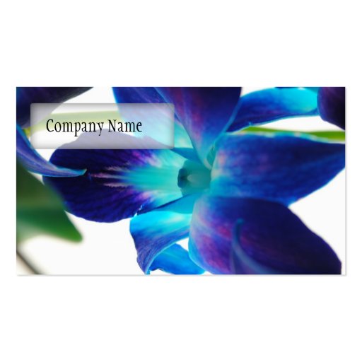 Purple Orchid Close Up on White Business Card Template (back side)