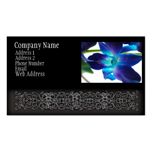 Purple Orchid Close Up on White Business Card Template