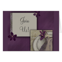 Purple orchid invitation cards