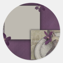 Purple orchid invitation stickers