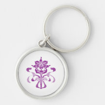 Purple Orchid Keychain Wedding Favor
