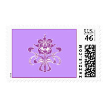 Purple Orchid Postage Stamps