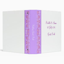 Purple Orchid Wedding Guest Book 3 Ring Binder