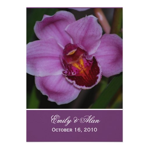 Purple Orchid Wedding Invitations 5x7