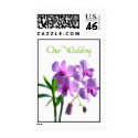 Purple Orchid Wedding postage stamp
