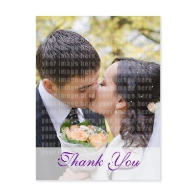 Purple Orchid Wedding Thank You Postcard