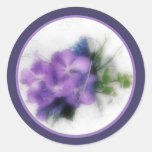 Purple orchids 1 envelope seal round stickers