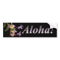 Purple Orchids - Aloha Bumper Sticker bumper stickers by MoonArtandDesigns Purple Orchids - Aloha Bumper Sticker bumper stickers