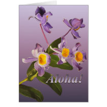 Purple Orchids Aloha Card by MoonArtandDesigns Purple Orchids Aloha Card