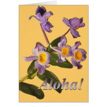 Purple Orchids Aloha Card 2 by MoonArtandDesigns Purple Orchids Aloha Card 2