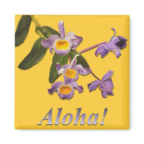 Purple Orchids - Aloha  Magnet