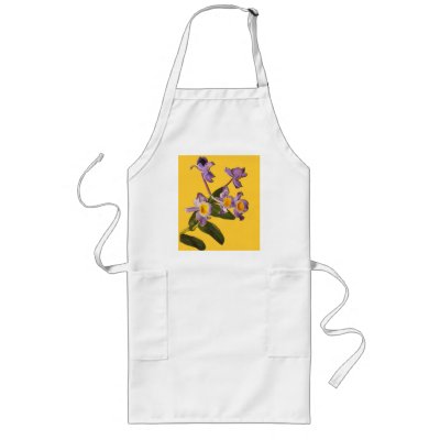 Purple Orchids - Blank Apron by MoonArtandDesigns