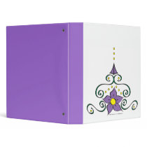 Purple Ornamental Flower Avery Binder by theHOELstudio Purple Ornamental Flower Avery Binder