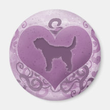 Purple Otterhound Valentine Magnets