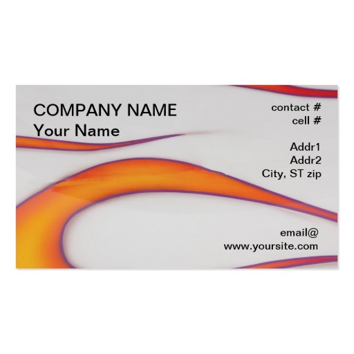 Purple outline orange hotrod flames business cards (front side)
