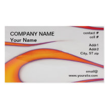 Purple outline orange hotrod flames business cards