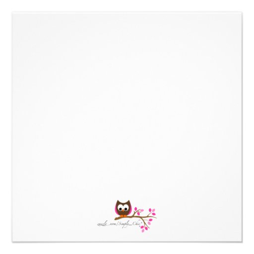 Purple Owl Baby Shower Invitations