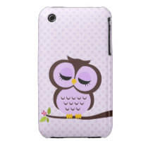 Purple Owl Case for iPhone 3 Iphone 3 Case